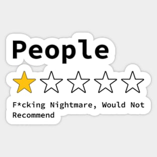 People One Star Review Sarcastic Sticker